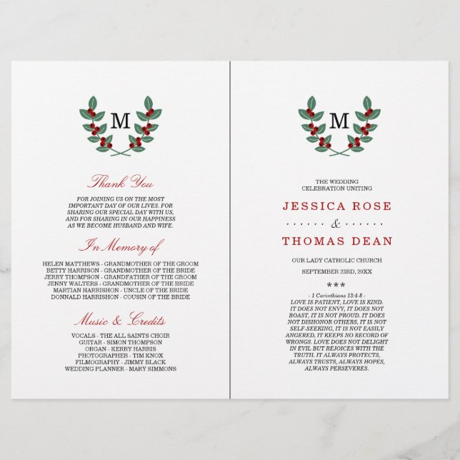 The Monogram Berry Bush Wedding Collection (Front)