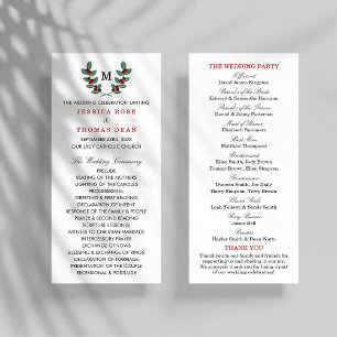 The Monogram Berry Bush Wedding Collection Program Rack Card