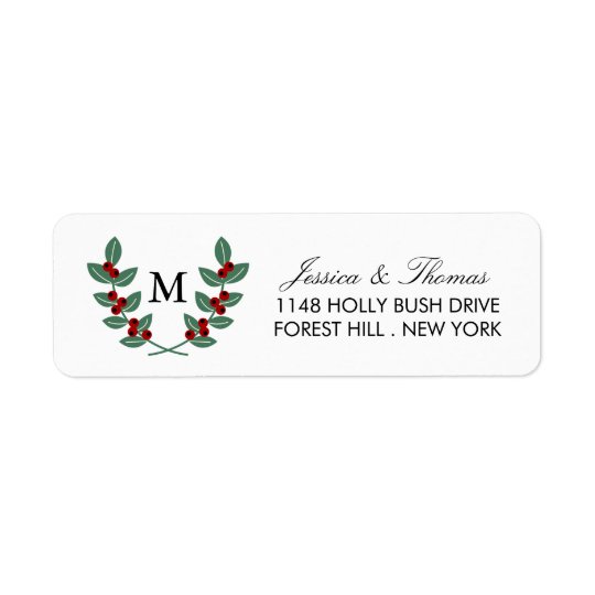 The Monogram Berry Bush Wedding Collection Return Address Label