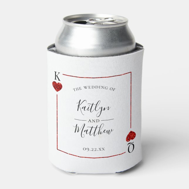 The Monogram Playing Card Wedding Collection Can Cooler (Can Front)