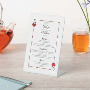 The Monogram Playing Card Wedding Collection Menu Pedestal Sign