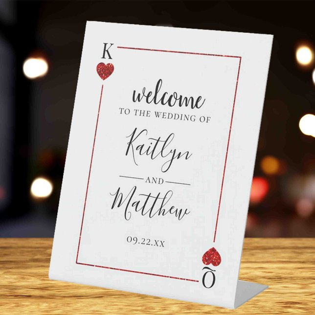 The Monogram Playing Card Wedding Collection Pedestal Sign (Creator Uploaded)