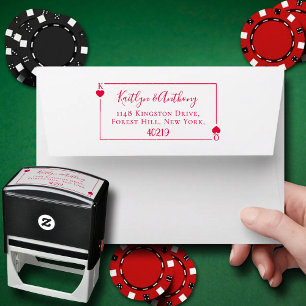 The Monogram Playing Card Wedding Collection Self-inking Stamp