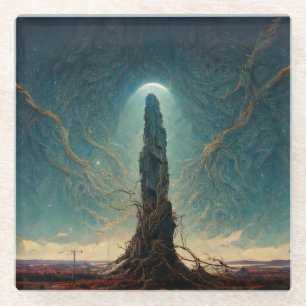 The Monolith 2 Fantasy Sci-Fi Art Glass Coaster