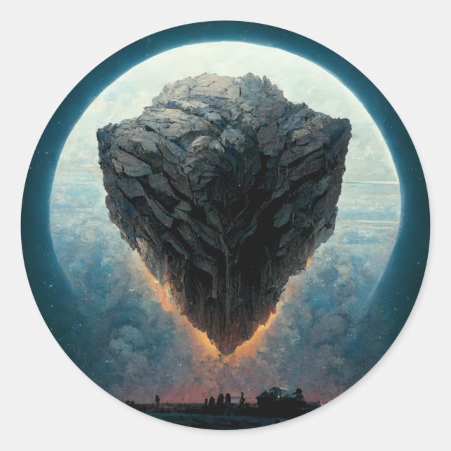The Monolith Fantasy Sci-Fi Art Classic Round Sticker (Front)
