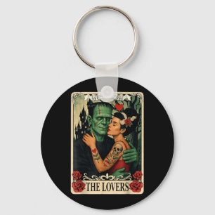 The Monster and Bride The Lovers Tarot Card Key Ring