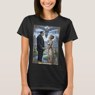 The monster frankenstein and bride lovers tarot T-Shirt