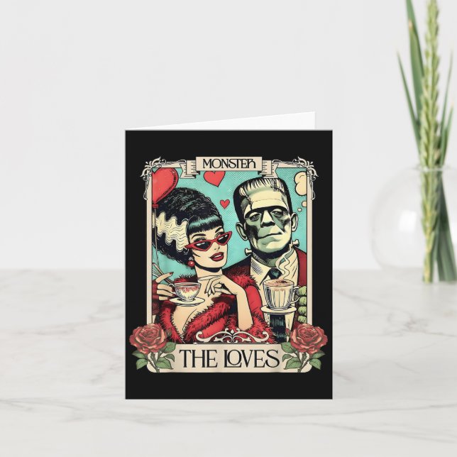 The Monster Frankenstein And Bride The Lovers Taro Card (Front)