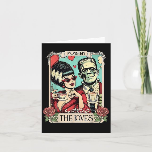 The Monster Frankenstein And Bride The Lovers Taro Card (Front)