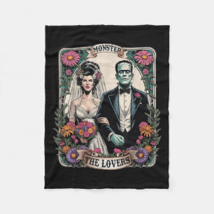 The Monster Frankenstein And Bride The Lovers Taro Fleece Blanket