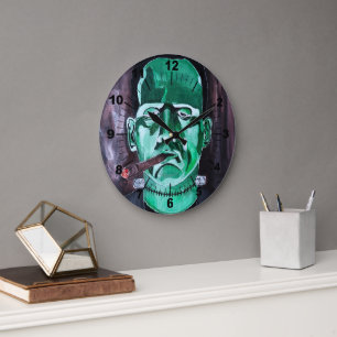 The Monster Painting by Alfred Fox Large Clock