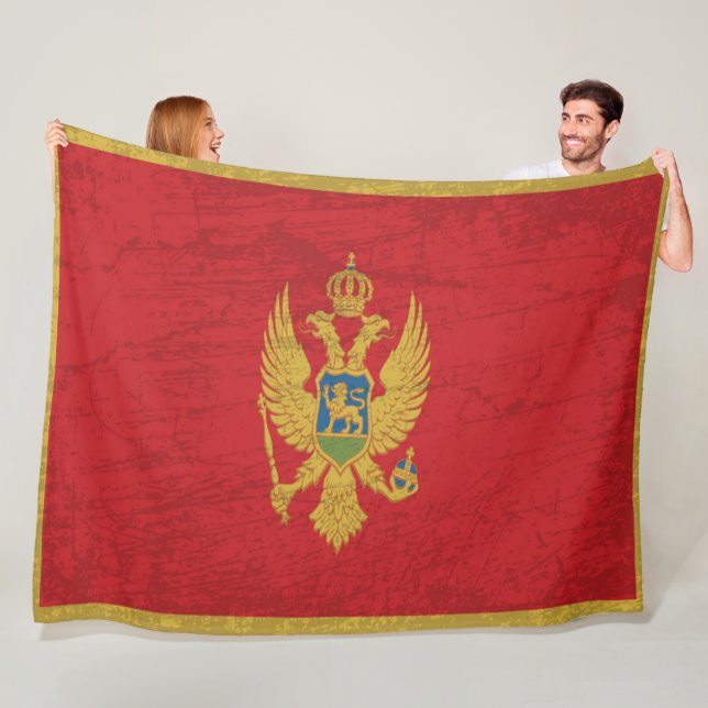 The Montenegro Flag - A Tapestry of Montenegrin Fleece Blanket (In Situ)