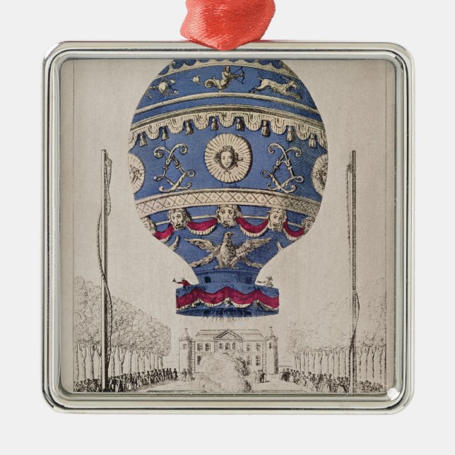 The Montgolfier Brothers' Balloon Experiment Metal Tree Decoration (Front)