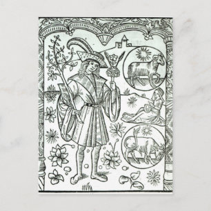 The month of April with astrological sun signs Postcard