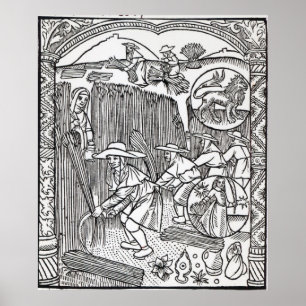 The Month of August, from a shepherd's calendar Poster