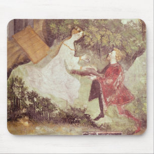 The Month of July, detail of a couple, c.1400 Mouse Pad