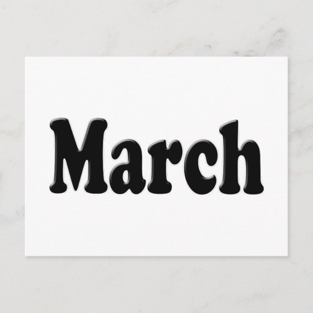 The Month of March Text Postcard (Front)