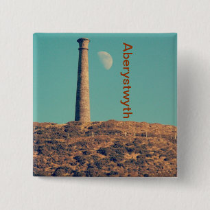 The Moon and a Tower: Aberystwyth 15 Cm Square Badge