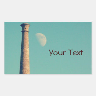 The Moon and a Tower: Aberystwyth Rectangular Sticker