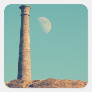 The Moon and a Tower: Aberystwyth Square Sticker