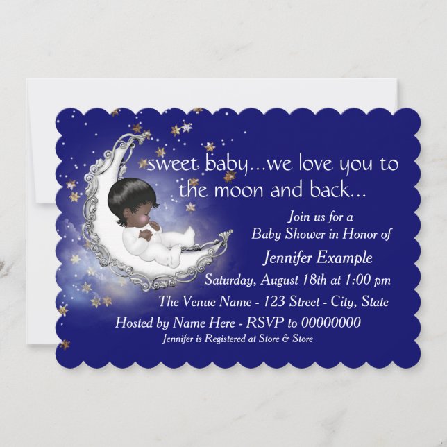 The Moon and Back Baby Shower Invitation (Front)