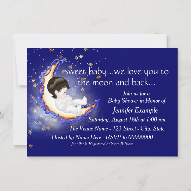 The Moon and Back Baby Shower Invitation (Front)