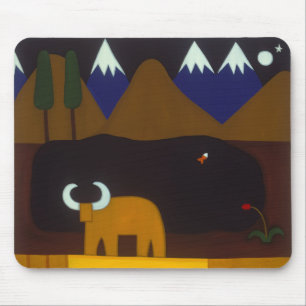 The Moon and the Bull in the Peruvian Mountains Mouse Pad