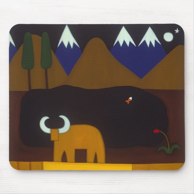 The Moon and the Bull in the Peruvian Mountains Mouse Pad (Front)