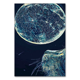 The moon and the cat Cat Lover Table Number