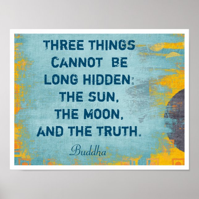 The Moon and Truth - Buddha quote -- art print (Front)