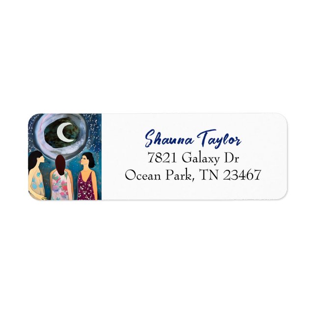 The Moon Blessing Women Artwork Return Address Label (Front)