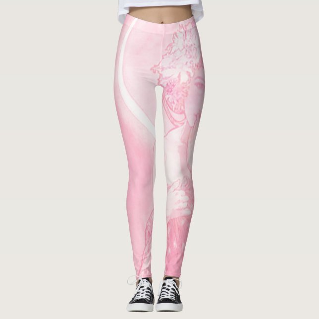 "The Moon" by Mucha Pink Leggings (Front)