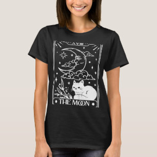 The Moon Cat Tarot Card Mystic Celestial Black Cat T-Shirt