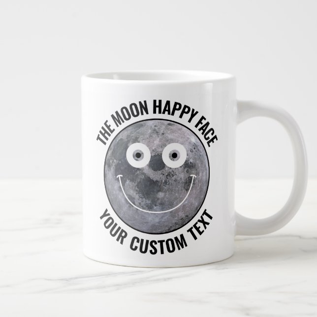 The Moon Happy Face Personalized Custom Giant Mug (Right)