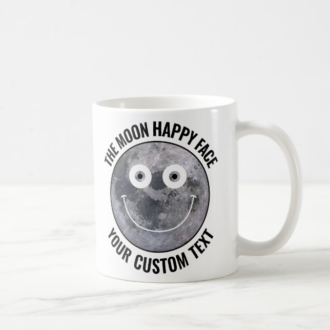 The Moon Happy Face Personalized Custom Mug (Right)
