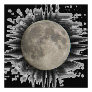 The moon, la lune, la luna, the moon poster
