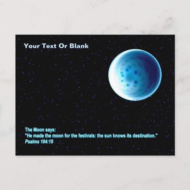 The Moon - Perek Shirah Postcard (Front)