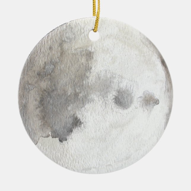 The Moon Planet Watercolor Ornament (Front)
