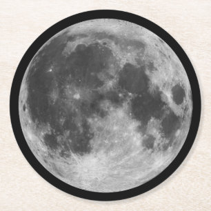 The Moon Round Paper Coaster