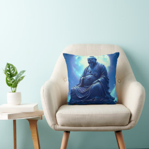 The Moon’s Blessing Over the Celestial Statue Cushion