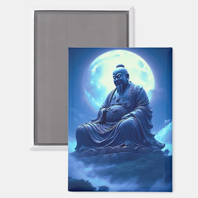 The Moon’s Blessing Over the Celestial Statue Magnet (Front/Back)