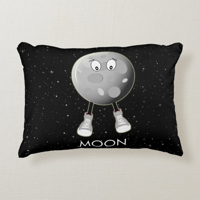 The Moon & Stars in Space Decorative Cushion (Front)