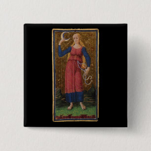 The Moon Tarot Card 15 Cm Square Badge