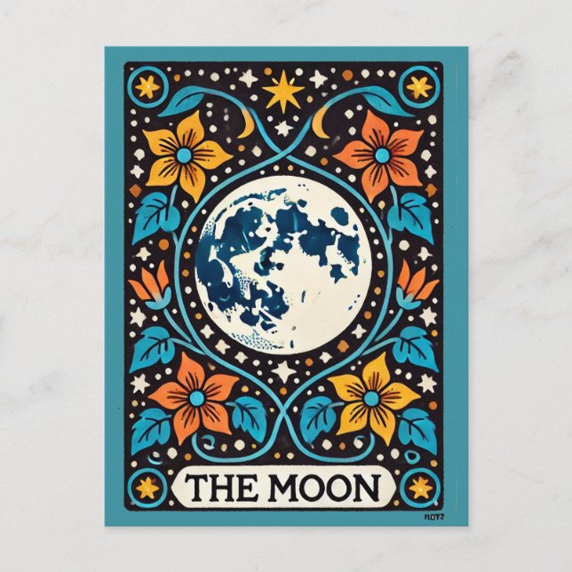 The Moon Tarot Card Full Moon Luna                 (Front)