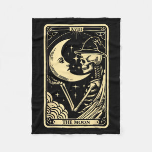 The Moon Tarot Card Halloween Skeleton Witch Men W Fleece Blanket