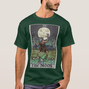 The Moon Tarot Card Halloween Werewolf Gothic Witc T-Shirt