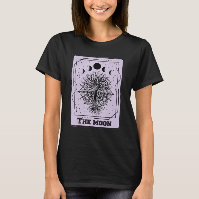 The Moon Tarot Card Mystical Cards  Occult T-Shirt (Front)