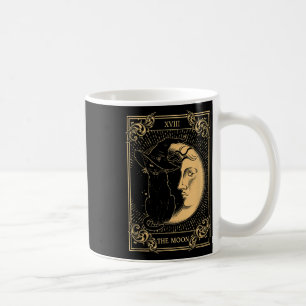 The Moon Tarot Xvii Inspired Black Cat Witch Hat H Coffee Mug