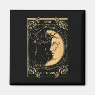 The Moon Tarot Xvii Inspired Black Cat Witch Hat H Magnet