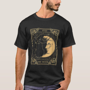 The Moon Tarot XVII Inspired Black Cat Witch Hat H T-Shirt